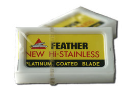 Double Edge scheermesjes new HI stainless 10st. Voor Safety Razor, FEATHER